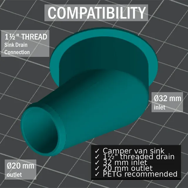 Direct Drain for Camper Van | 1½" Sink to 20mm — Фото 3 из 9