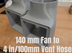 140mm Fan Right Angle Exhaust Vent 4in / 100mm