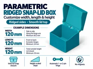 Parametric Box (Ridged) – Snap Shut Lid