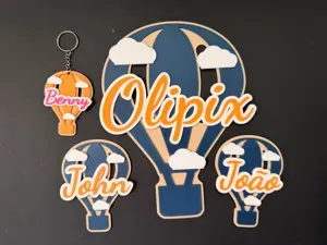 Hot-Air Balloon Name Plate | Fully Customisable