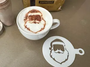 Santa Claus Christmas Coffee Stencil Cappuccino