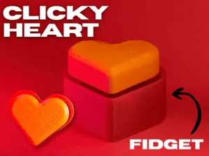 Valentines heart fidget clicker