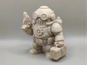 Steampunk robot traveler figurine