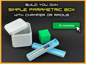SImple Parametric Box with Lid - Customizeable!