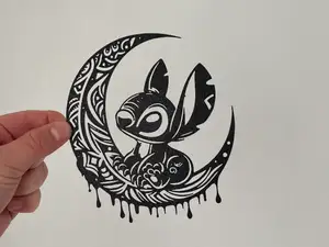Wall Art - Stitch On The moon
