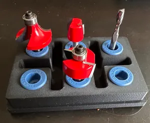 6 Spot Router Bit Box-Custom Serts