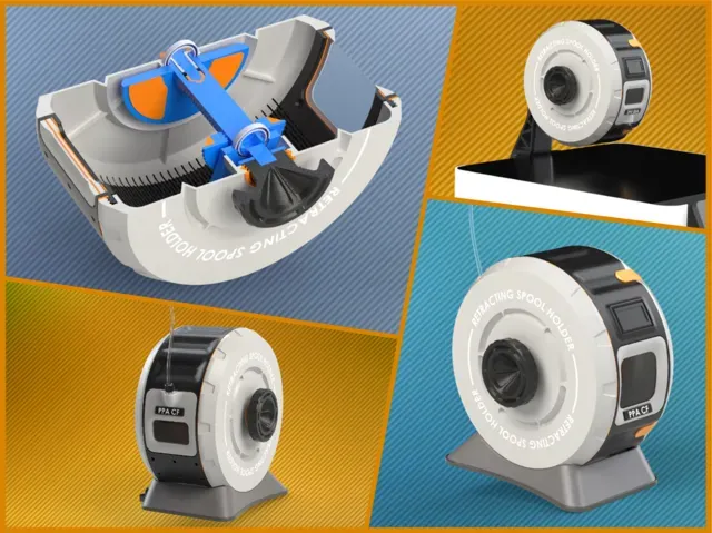 Retracting Spool Holder Pro (+SPiNE for P1/X1/H2)