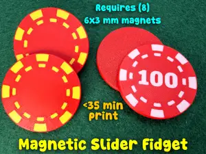 Magnetic Poker Chip Slider Fidget (~35 min print)