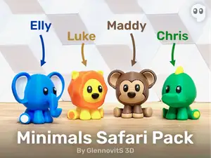 Minimals Safari Pack (elephant lion monkey croc)
