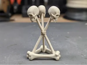 Stylized Hex Totem - Bone Sculpture