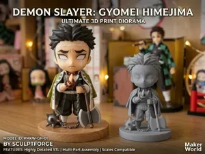 Gyomei Himejima: La Fuerza del Pilar Roca, chibi