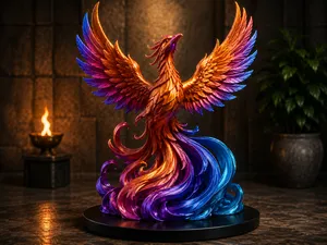 Majestic Phoenix – Rising Firebird Sculpture