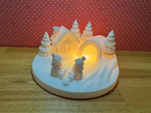 Winterlandschaft mit Iglu & Hütte LED Modell