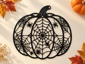 Spiderweb Pumpkin – Halloween Hanging Decor