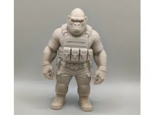 Gorilla soldier in the army figurine