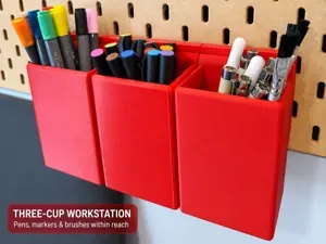 Pen & Brush Cup for IKEA SKÅDIS | Slide-In Mount