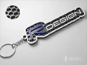 Volvo R design logo keychain