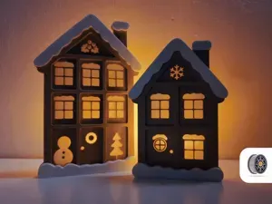 Gingerbread Christmas Village Tea Light Holders