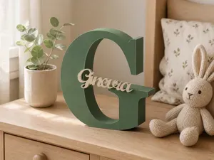 Ginevra 3D Name Sign – Two-Color Desk Decor