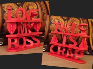 Ultimate Office Ambigram: Love My Boss, but...