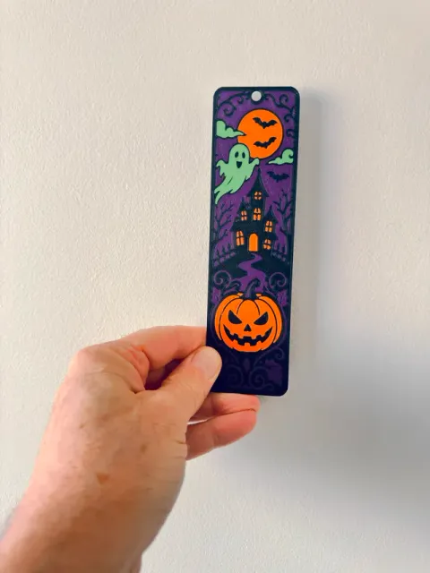 Halloween Haunted House Ghost & Pumpkin Bookmark — Фото 2 из 2