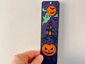 Halloween Haunted House Ghost & Pumpkin Bookmark