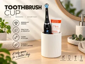Scandinavian Toothbrush Cup Minimalist Bath Design