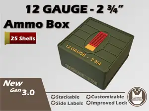 Ammo Storage Box 12 Gauge 2-3/4 25 Shells / Rounds