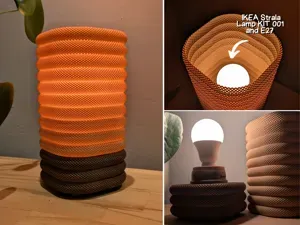 Ringlampe mit lichtdurchlässiger Korbstruktur