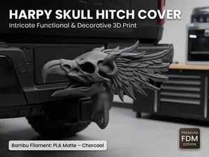 Harpy Skull Tow Hitch Cover