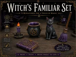 Witch's Familiar Set | Miniature & Fantasy Decor