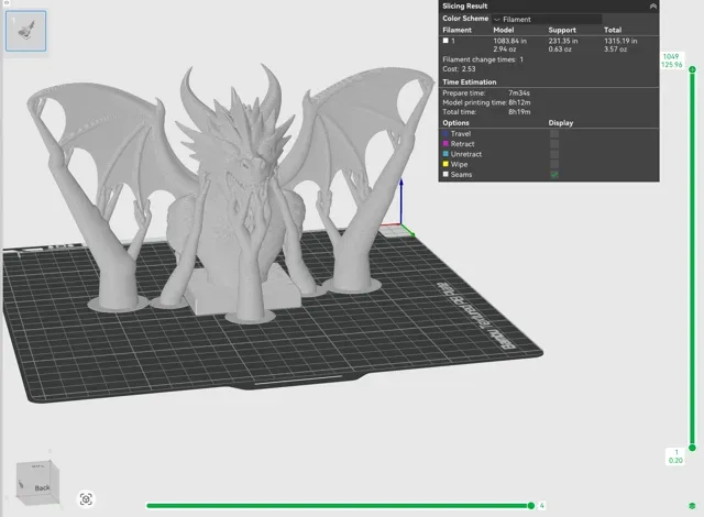 Dragon bust with outstretched wings — Image 2 of 3