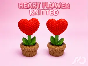 KNITTED HEART FLOWER