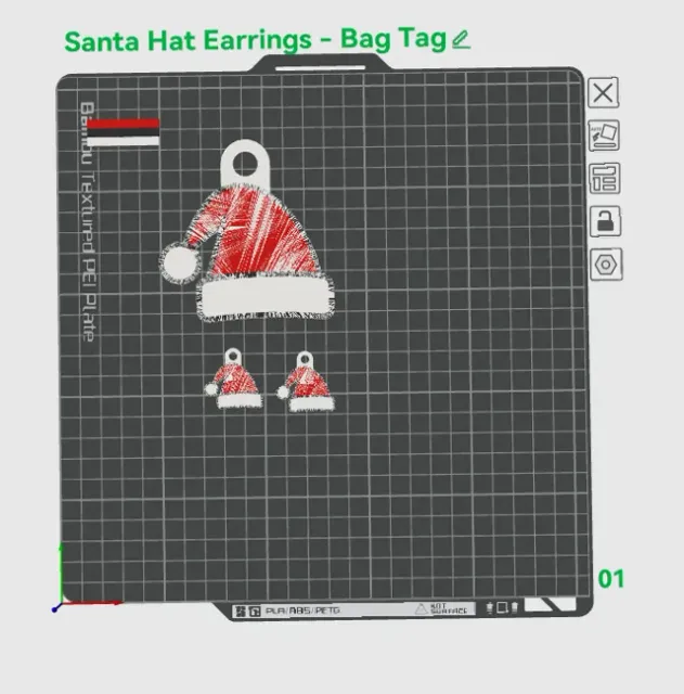 Santa Hat Bag Tag & Earring Set — Фото 3 из 3