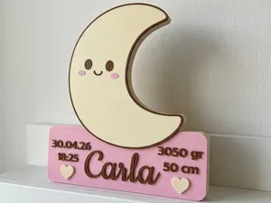 Luna natalicio bebé personalizado-Birth Moon baby 