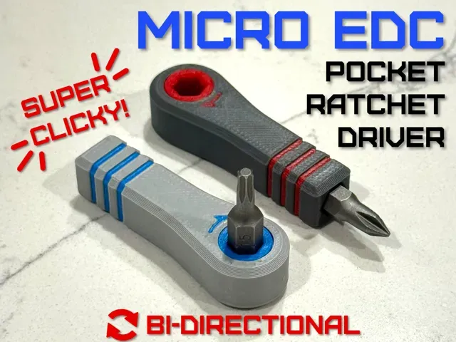 Micro EDC Pocket Ratchet Driver - Print In Place