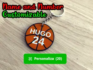 Personalized basketball keychain name and number