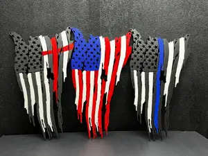 Tattered American Flag - Vertical Display