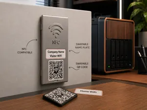 WallMounted WiFi Panel – Swappable QR & Hidden NFC