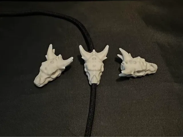 Gothic Dragon Skull Paracord Bead