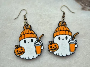 Multicolor Ghost Halloween Earrings