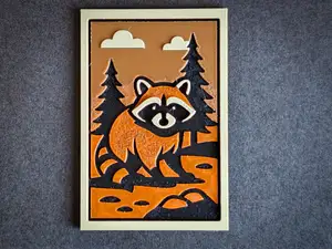 Orange Raccoon hueforge