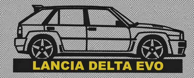 Lancia Delta HF Wandbild Silhouette Personalisiere — Image 4 of 4