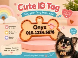 Custom Bone Pet ID Tag - Name & Phone
