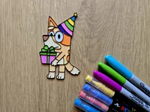 Bluey Bingo Birthday DIY Coloring Craft