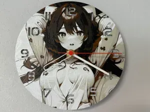 Wall / Desk clock "girl in pyjama" HueForge