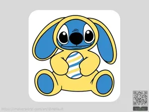 Stitch Easter Bunny Cosplay Coaster