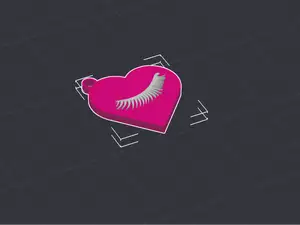 Heart Eyelash NFC Keychain – Beauty Salon Edition