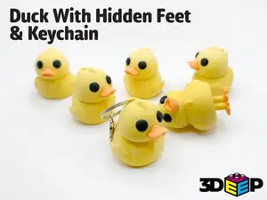 Cute Duck with Feet & Keychain - No Supports