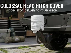 Olmec Colossal Head Tow Hitch Cover